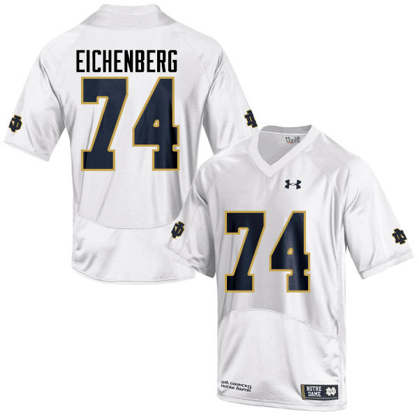 Men's NCAA Notre Dame Fighting Irish #74 Liam Eichenberg Stitched College Under Armour Authentic White Football Jersey ZF10H50QX